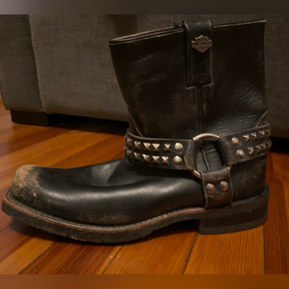 Harley-Davidson Black Studded Leather Boots